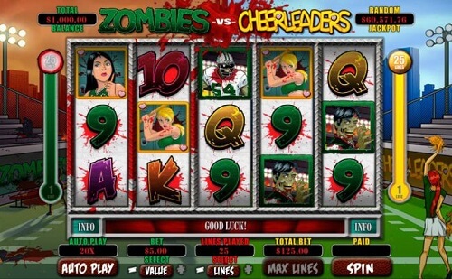 Zombies vs Cheerleaders Slot Reels