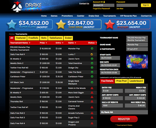 online, free Casino Tournaments